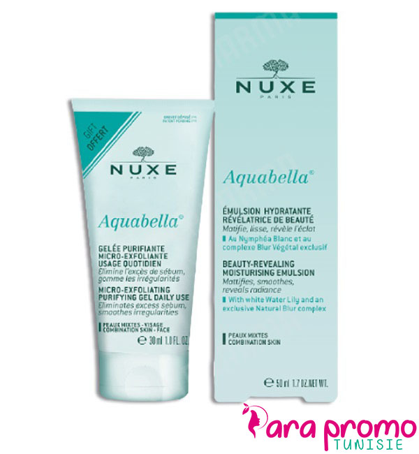 NUXE Aquabella Pack Emulsion Hydratante 50ML + Gelée Purifiante 30ML OFFERTE